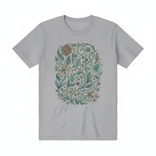 Botanical elements nature design t-shirt