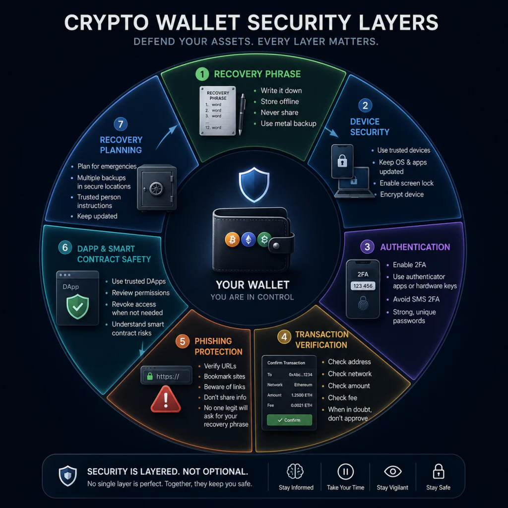 Layers of cryptocurrency wallet security