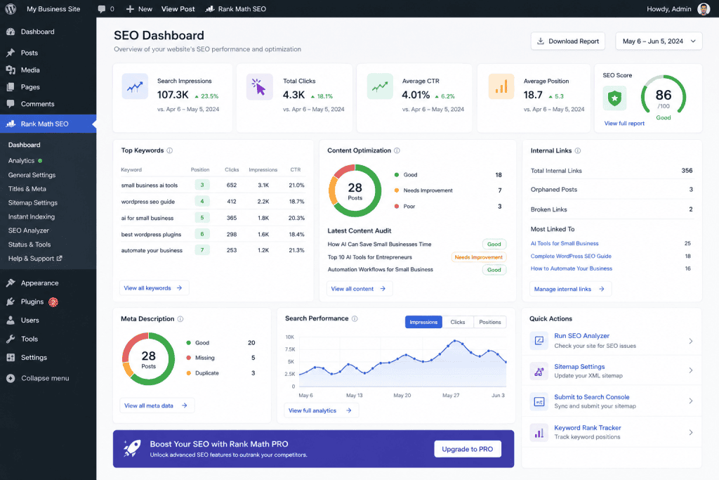 A website builder interface showing AI-generated homepage sections, typography, images, and layout options