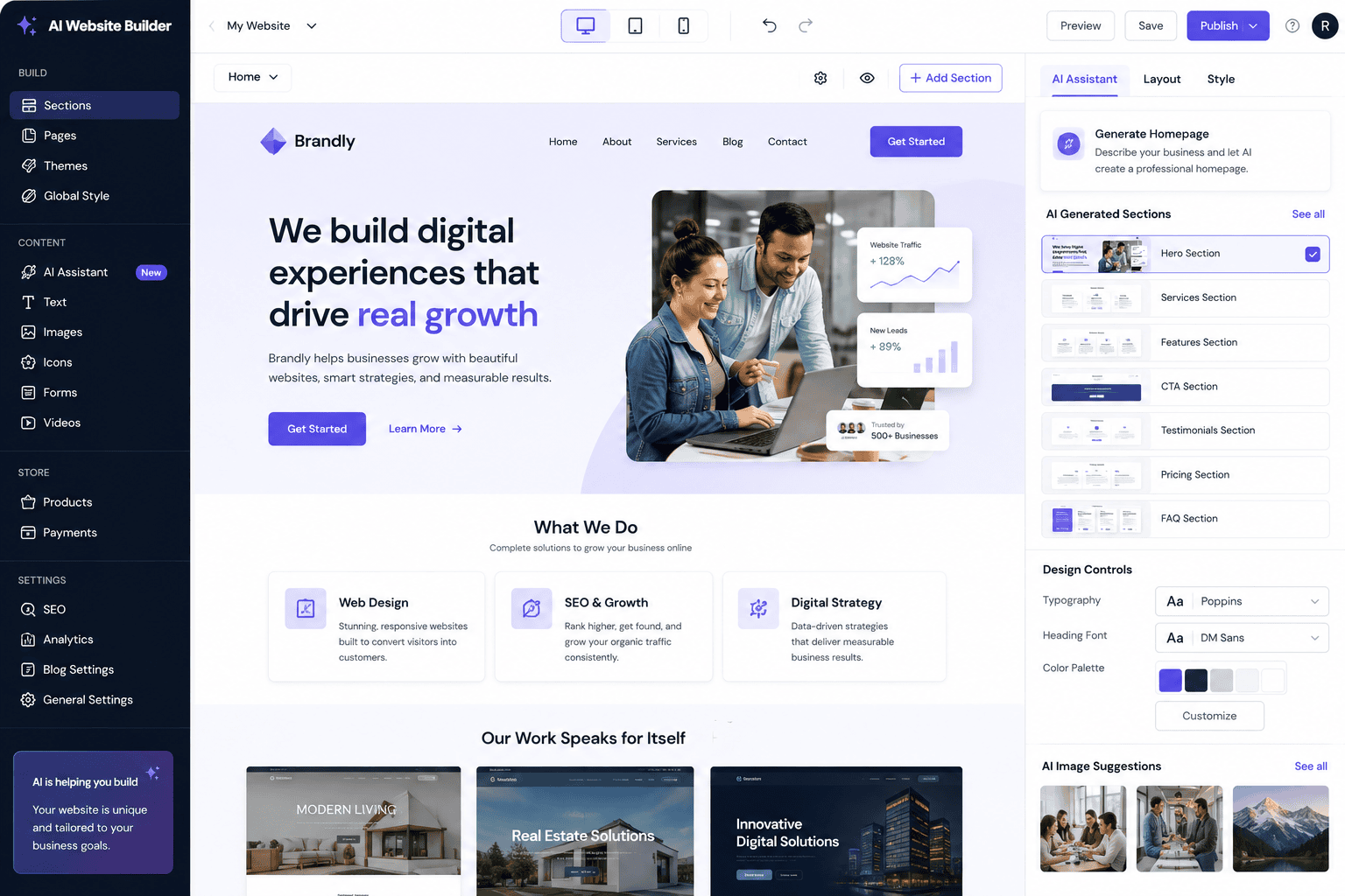 AI website design workflow for WordPress