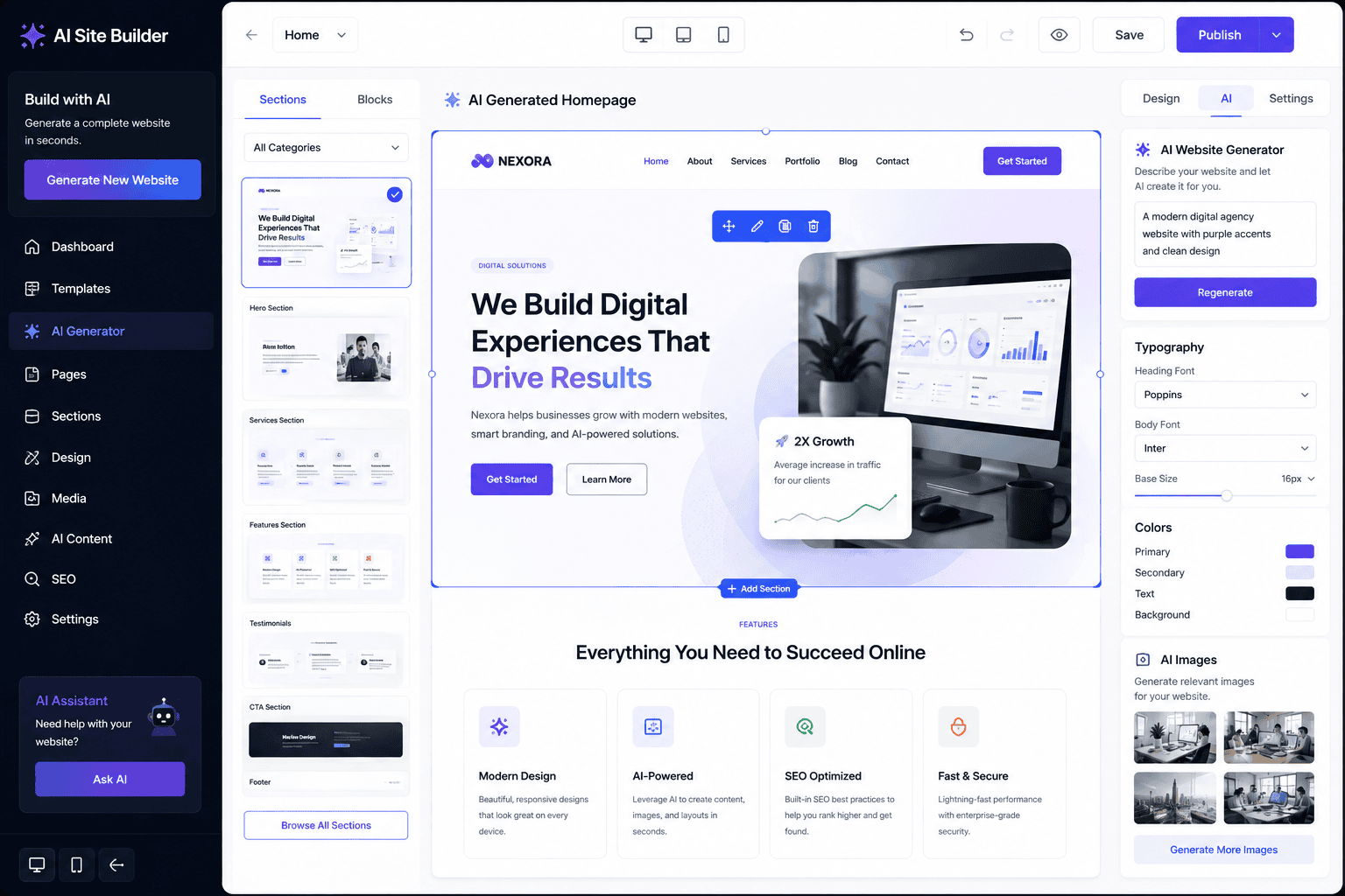 AI website design workflow for WordPress