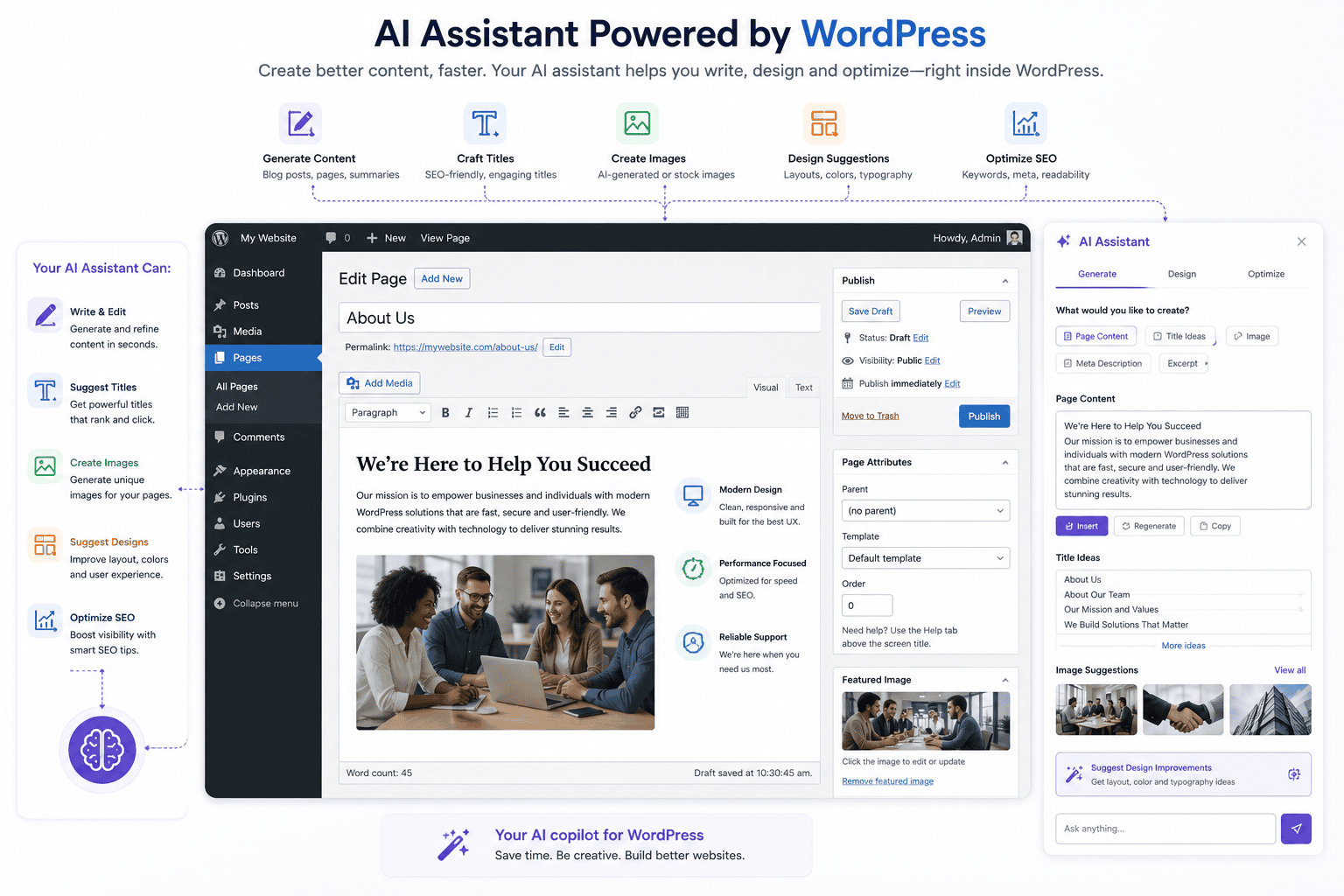 AI-assisted WordPress website design workflow