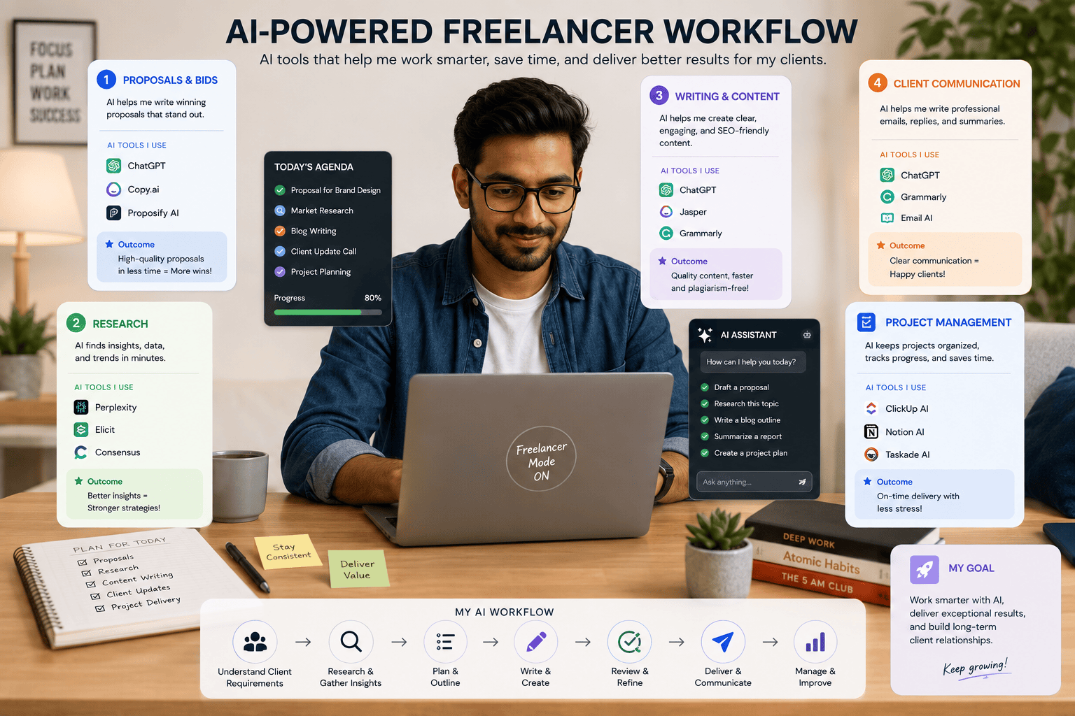 AI tools helping freelancers manage daily work