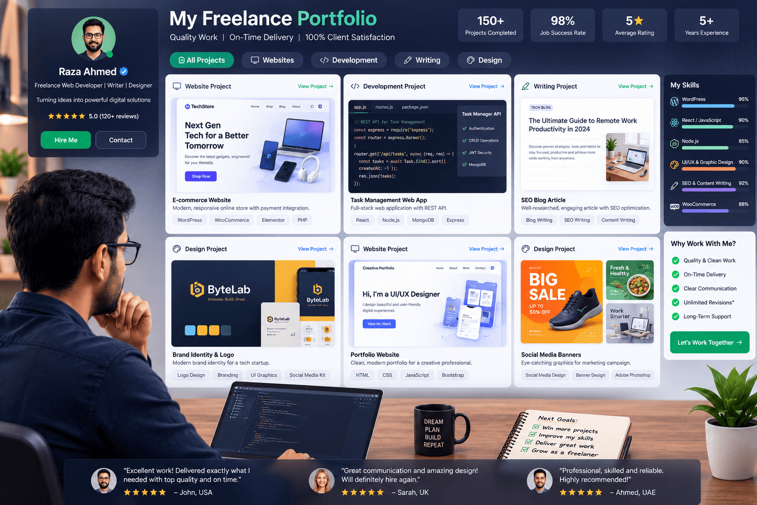 Freelance portfolio for Upwork and Fiverr