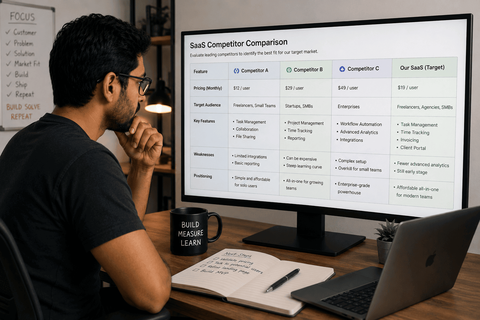 SaaS competitor research and product comparison
