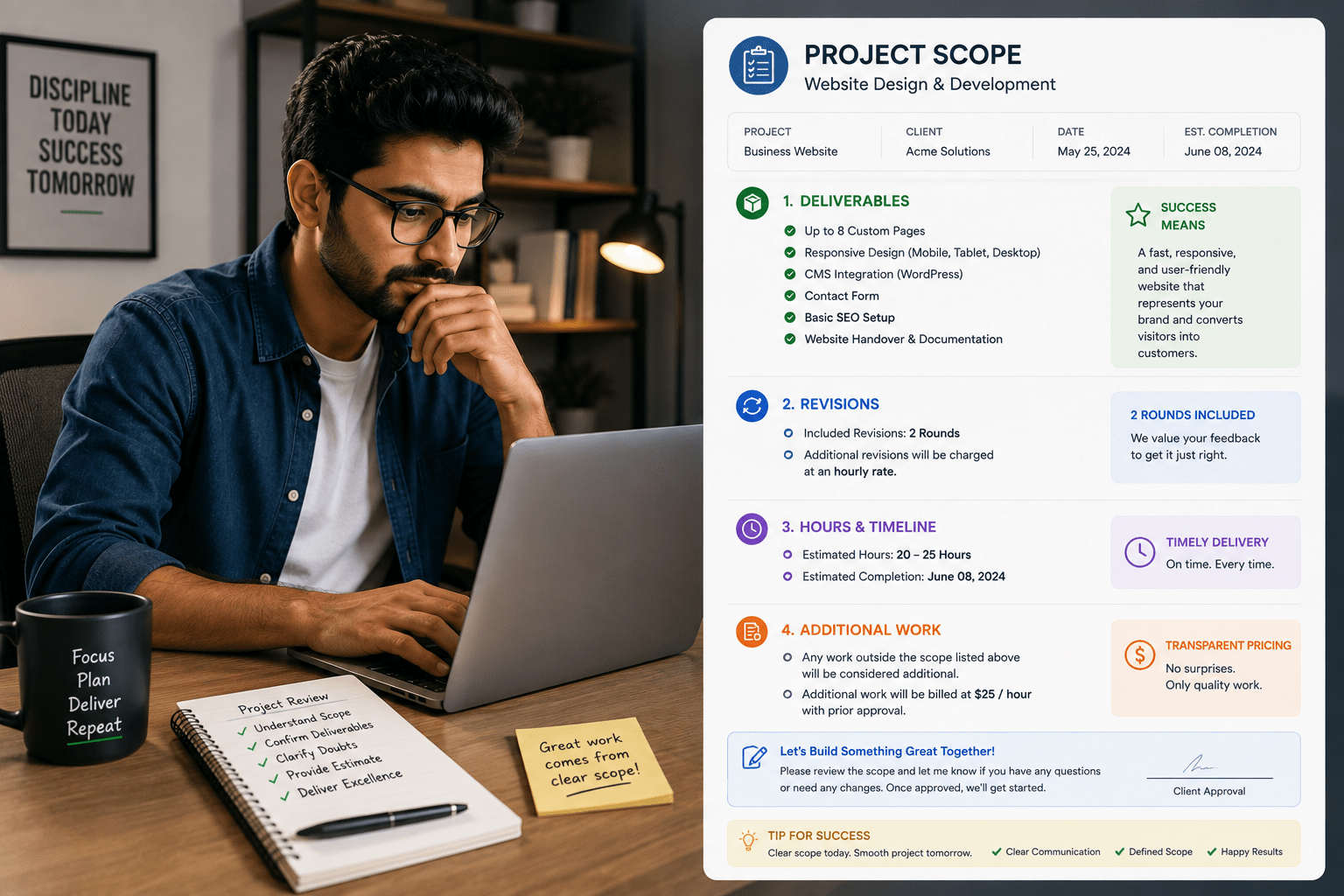 Managing scope in a freelance retainer agreement