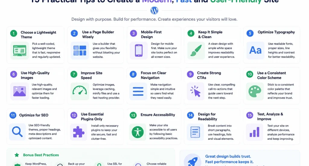 Modern WordPress website design displayed across multiple devices