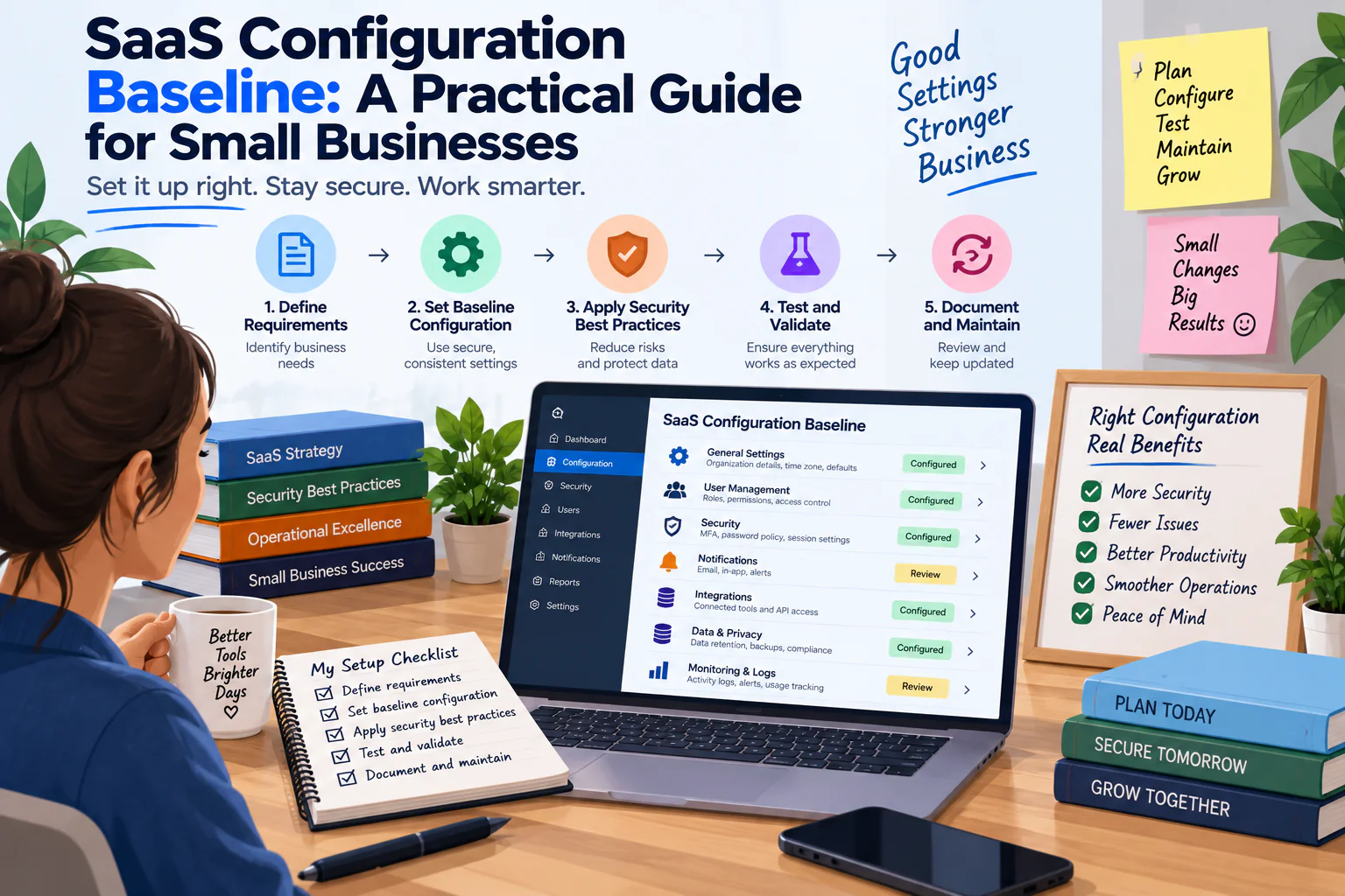SaaS configuration baseline for small businesses with secure settings and best practices