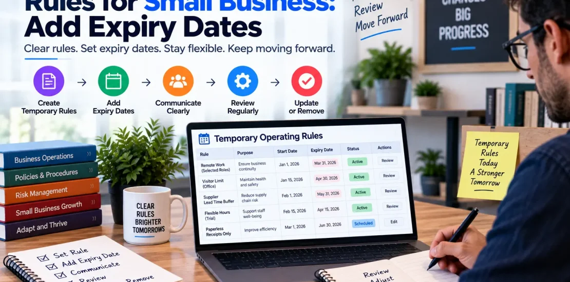 Temporary operating rules for small business with expiry dates