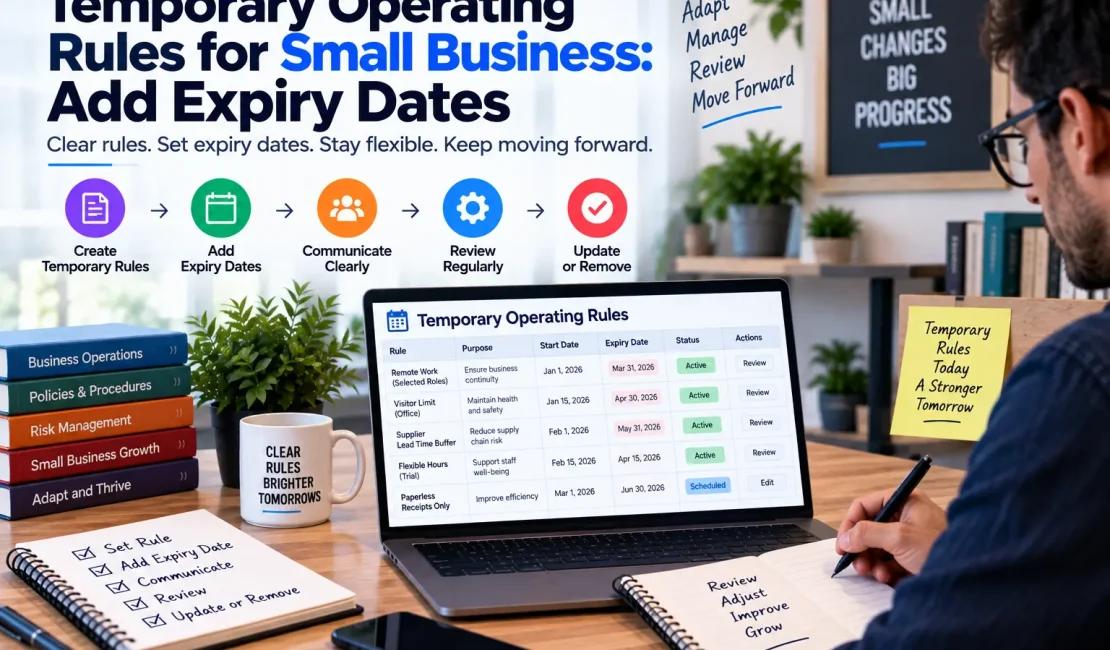 Temporary operating rules for small business with expiry dates