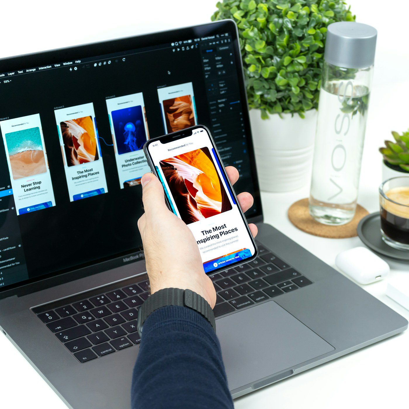 Person using a smartphone camera for visual search