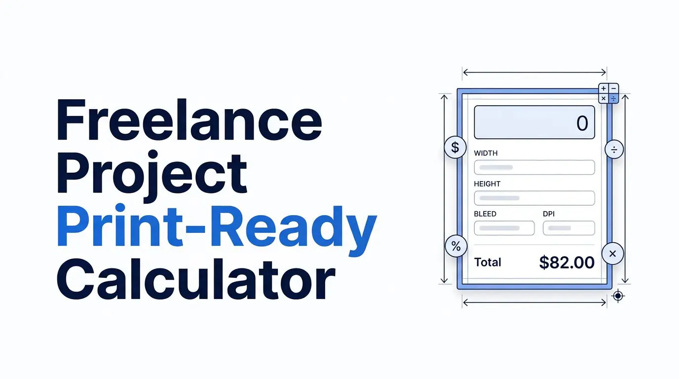 Print-Ready Artwork Calculator illustration with dimensions and bleed